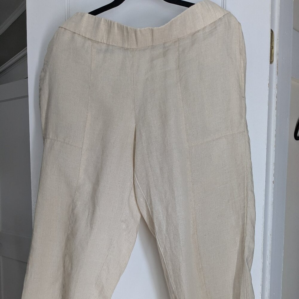 Summer-perfect Eileen Fisher Linen Tapered Leg Pants Large